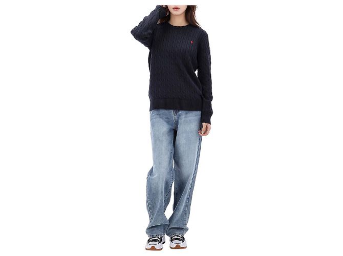Ralph Lauren Pull en maille torsadée avec logo Pony Taille Adulte Noir - vue 10