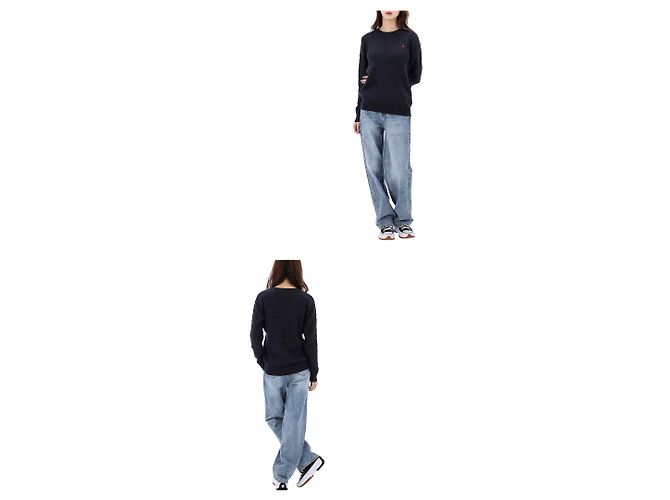 Ralph Lauren Pull en maille torsadée avec logo Pony Taille Adulte Noir - vue 11