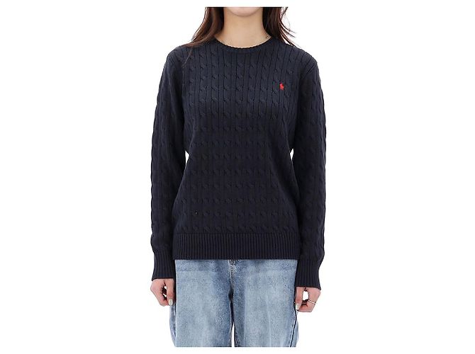 Ralph Lauren Pull en maille torsadée avec logo Pony Taille Adulte Noir - vue 2