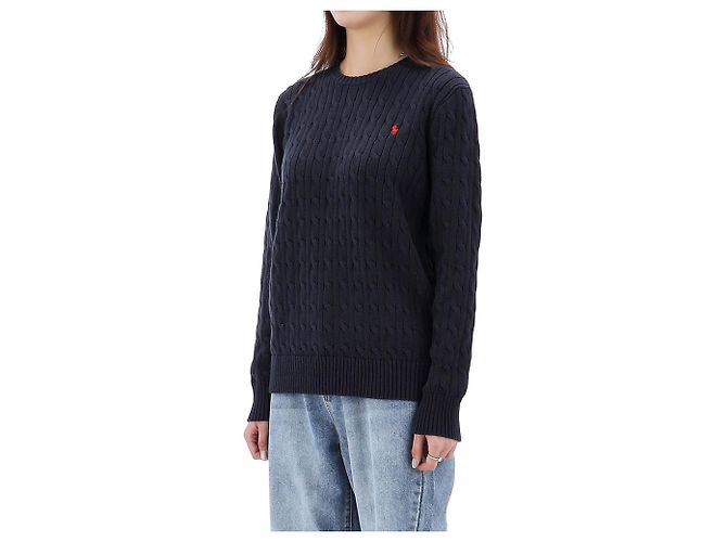 Ralph Lauren Pull en maille torsadée avec logo Pony Taille Adulte Noir - vue 3