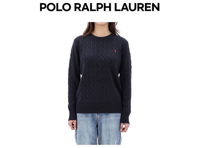 Ralph Lauren Pull en maille torsadée avec logo Pony Taille Adulte Noir - vue 5