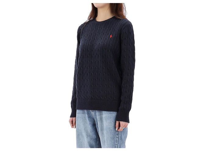 Ralph Lauren Pull en maille torsadée avec logo Pony Taille Adulte Noir - vue 6