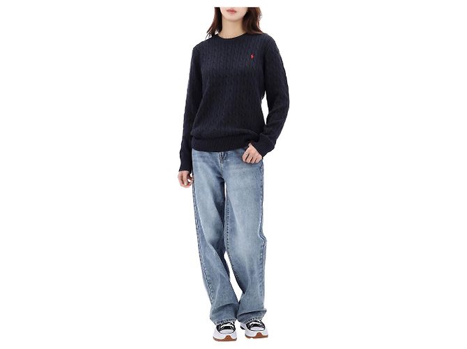 Ralph Lauren Pull en maille torsadée avec logo Pony Taille Adulte Noir - vue 8