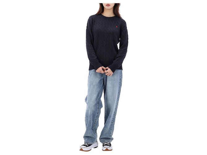 Ralph Lauren Pull en maille torsadée avec logo Pony Taille Adulte Noir - vue 9