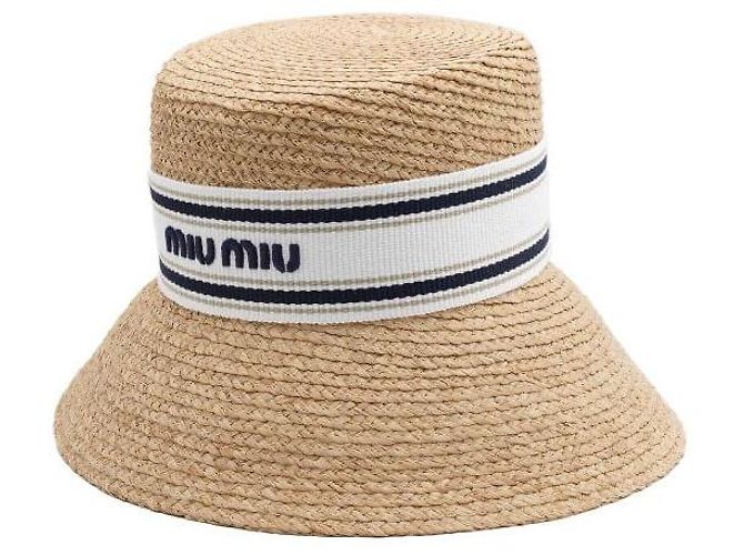 Miu Miu Bucket Hat aus gewebtem Raffia-Stoff Season - Ansicht 2