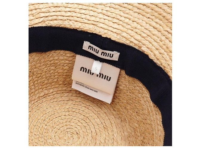 Miu Miu Bucket Hat aus gewebtem Raffia-Stoff Season - Ansicht 5