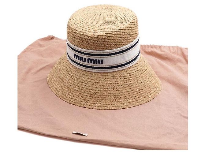 Miu Miu Bucket Hat aus gewebtem Raffia-Stoff Season - Ansicht 6