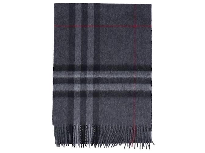 Burberry Check Kaschmir Schal mit Fransen Schwarz - Ansicht 3