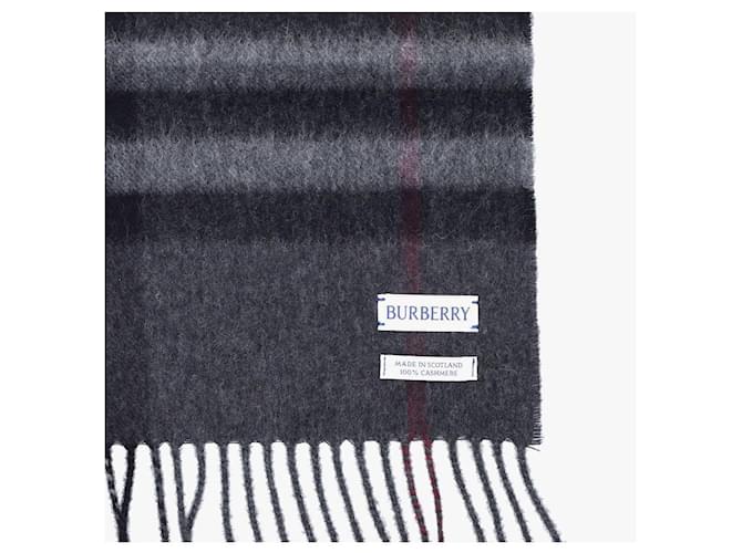 Burberry Check Kaschmir Schal mit Fransen Schwarz - Ansicht 6