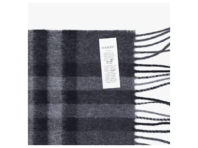 Burberry Check Kaschmir Schal mit Fransen Schwarz - Ansicht 7