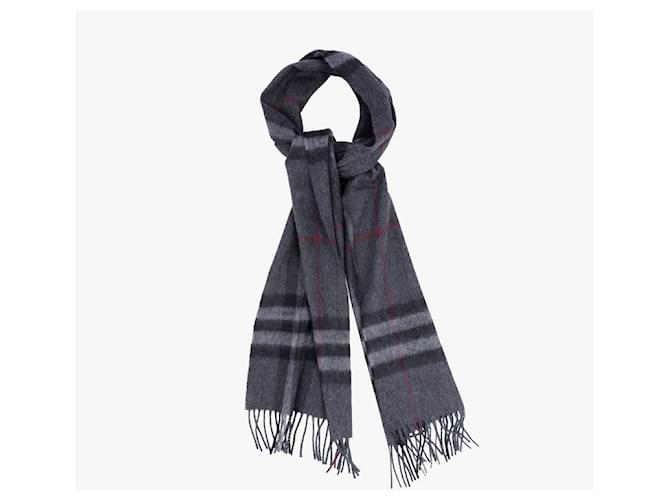 Burberry Check Kaschmir Schal mit Fransen Schwarz - Ansicht 8