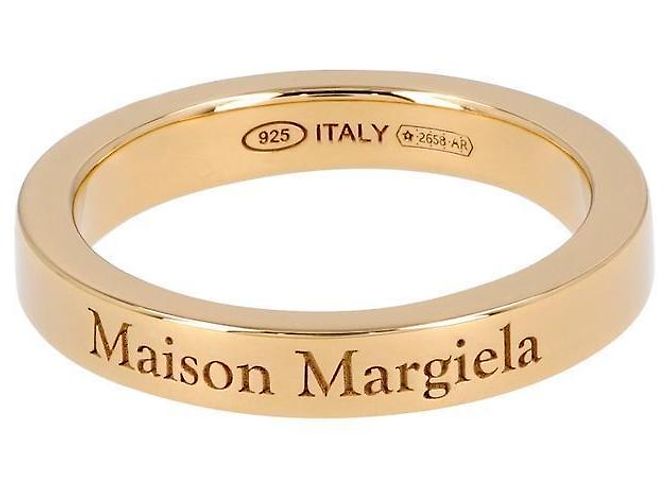 Maison Martin Margiela Anello in argento con logo inciso Arancione - vista 3