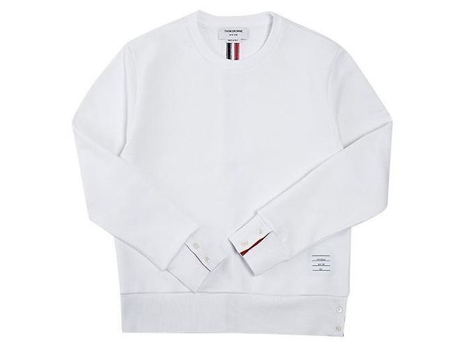 Thom Browne Center Back Stripe Loopback Knit Jersey Men's Sweatshirt Silvery - view 3