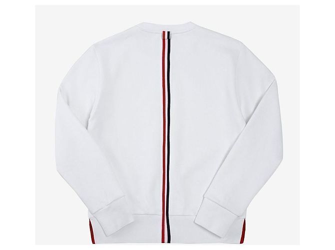 Thom Browne Center Back Stripe Loopback Knit Jersey Men's Sweatshirt Silvery - view 5