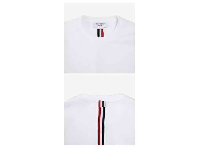 Thom Browne Center Back Stripe Loopback Knit Jersey Men's Sweatshirt Silvery - view 6
