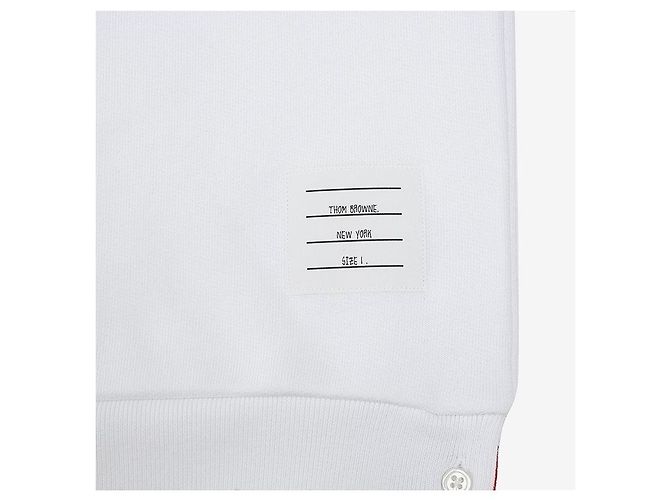 Thom Browne Center Back Stripe Loopback Knit Jersey Men's Sweatshirt Silvery - view 7