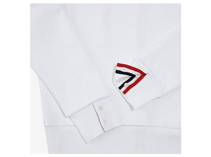 Thom Browne Center Back Stripe Loopback Knit Jersey Men's Sweatshirt Silvery - view 8
