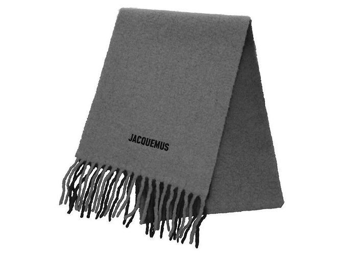 Jacquemus Sciarpa in alpaca con frange sfumate Marrone - vista 3