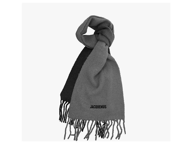 Jacquemus Sciarpa in alpaca con frange sfumate Marrone - vista 8