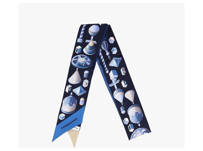 Salvatore Ferragamo Sciarpa sottile in seta Nadir Print Multicolore - vista 5