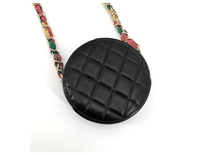 Chanel Mini borsa tamburello rotonda in agnello con multi-catena a tracolla Multicolore - vista 4