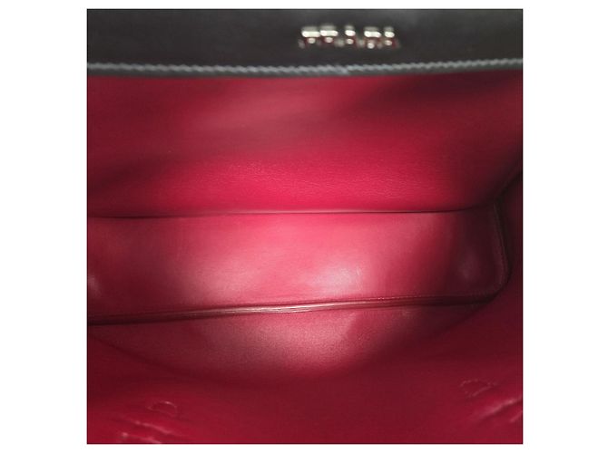 Prada Grande borsa tote doppia in pelle di vitello morbida nera Nero - vista 17