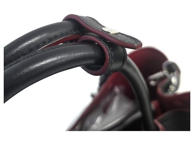 Prada Grande borsa tote doppia in pelle di vitello morbida nera Nero - vista 6