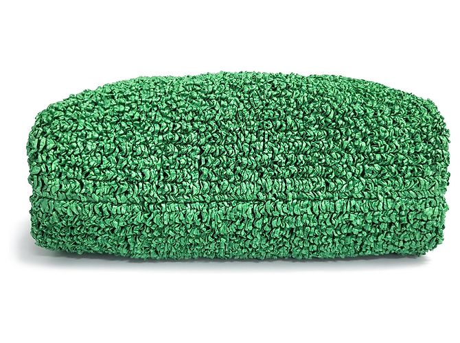 Bottega Veneta Mini Pouch in Pelle e Bouclé - Borsa a Tracolla Verde - vista 5