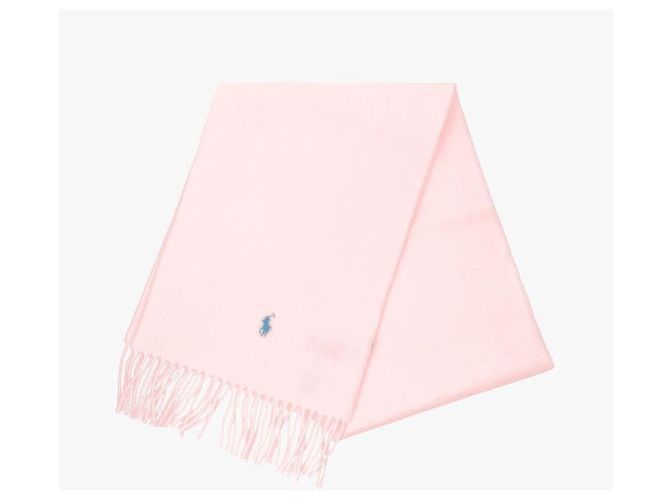 Ralph Lauren Solid Pony Wool Fringe Scarf White - view 6