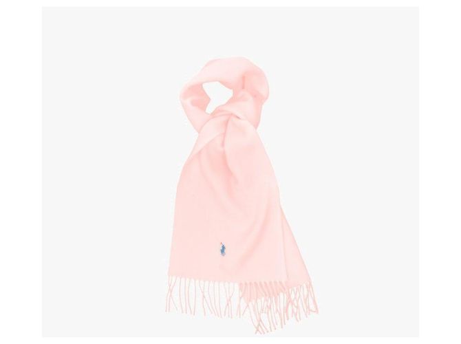 Ralph Lauren Solid Pony Wool Fringe Scarf White - view 7