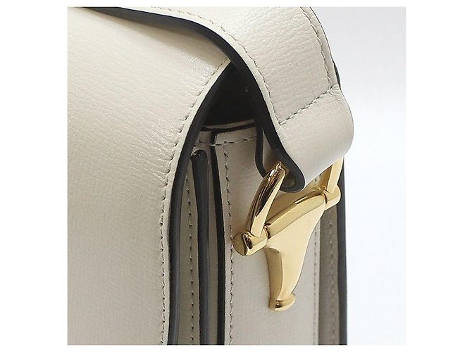 Horsebit 1955 Gucci Borsa a Spalla Gold Horsebit Medium Bianco - vista 11