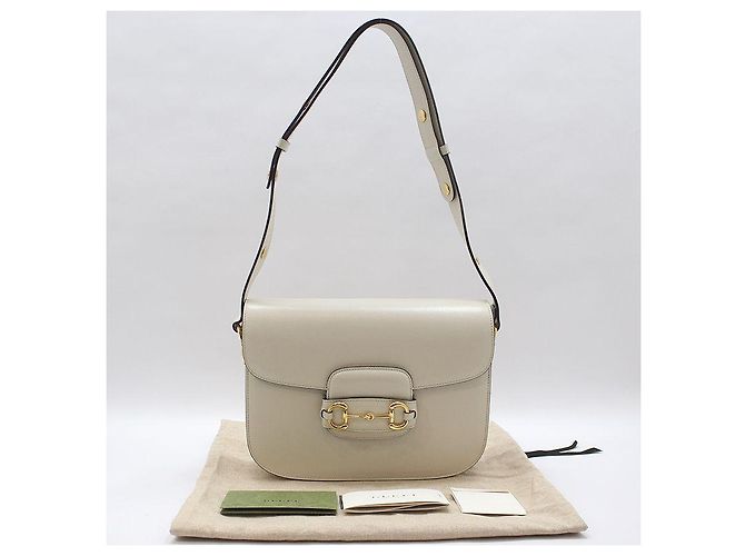 Horsebit 1955 Gucci Borsa a Spalla Gold Horsebit Medium Bianco - vista 2