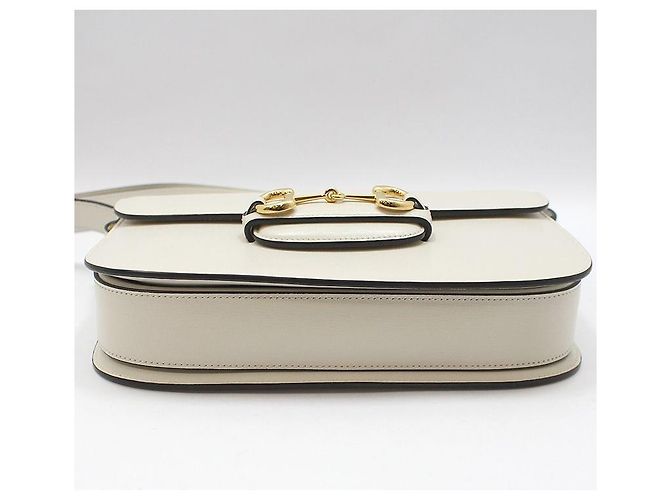 Horsebit 1955 Gucci Borsa a Spalla Gold Horsebit Medium Bianco - vista 5