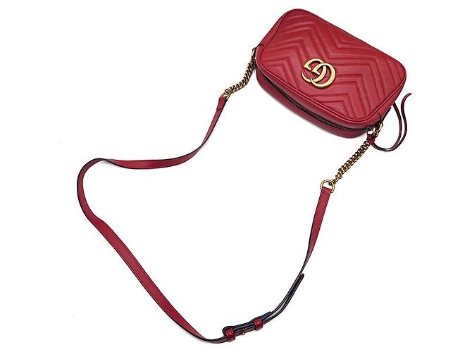 Gucci Borsa a tracolla Marmont Matelassé Rosso - vista 4