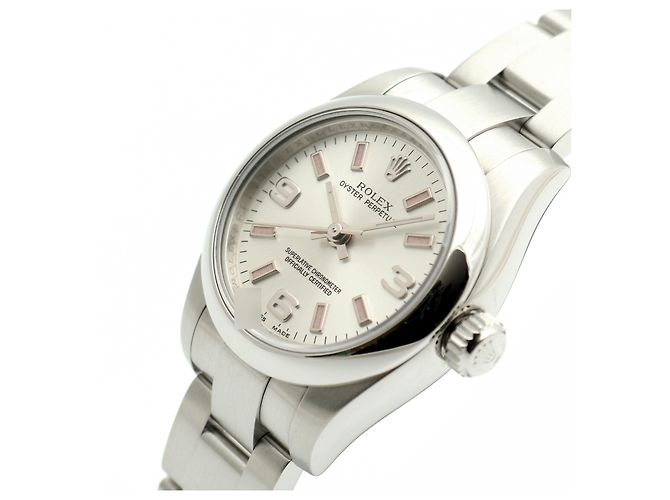 Rolex Oyster Perpetual Pink Index Damenuhr aus Stahl - Ansicht 10