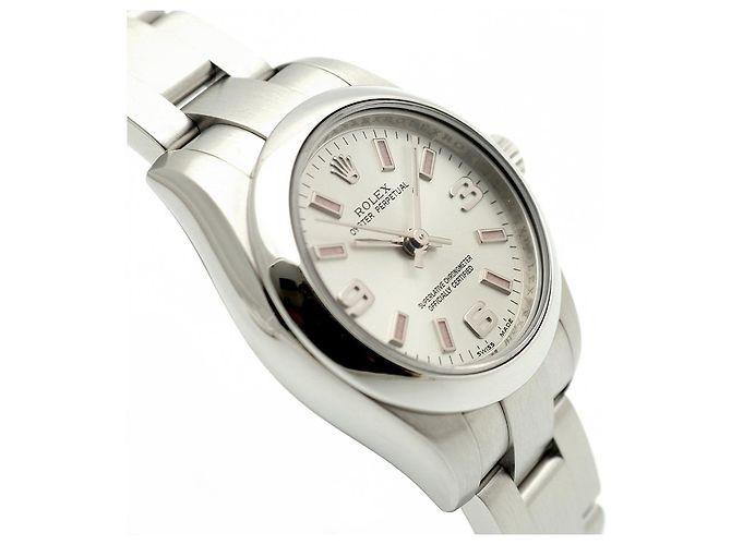 Rolex Oyster Perpetual Pink Index Damenuhr aus Stahl - Ansicht 11