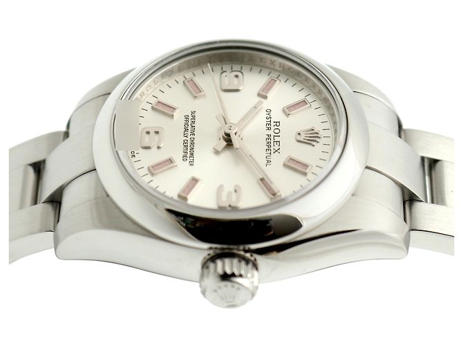 Rolex Oyster Perpetual Pink Index Damenuhr aus Stahl - Ansicht 12