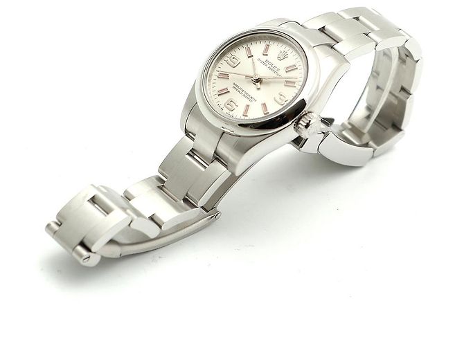 Rolex Oyster Perpetual Pink Index Damenuhr aus Stahl - Ansicht 17
