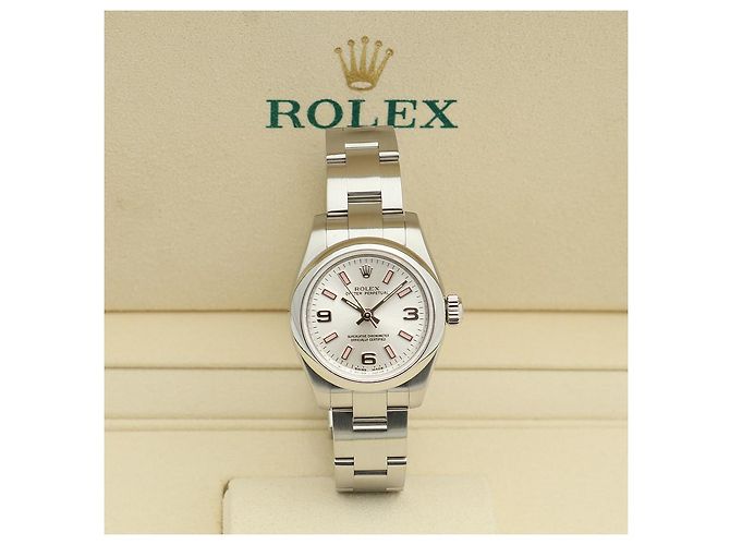 Rolex Oyster Perpetual Pink Index Damenuhr aus Stahl - Ansicht 2