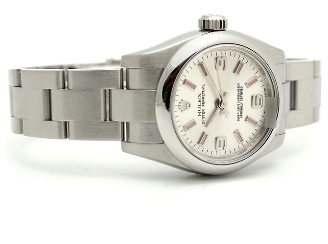 Rolex Oyster Perpetual Pink Index Damenuhr aus Stahl - Ansicht 20