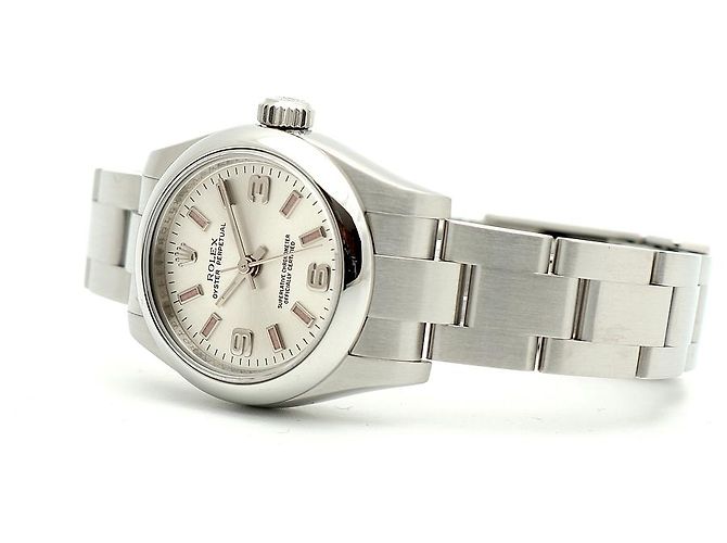 Rolex Oyster Perpetual Pink Index Damenuhr aus Stahl - Ansicht 21