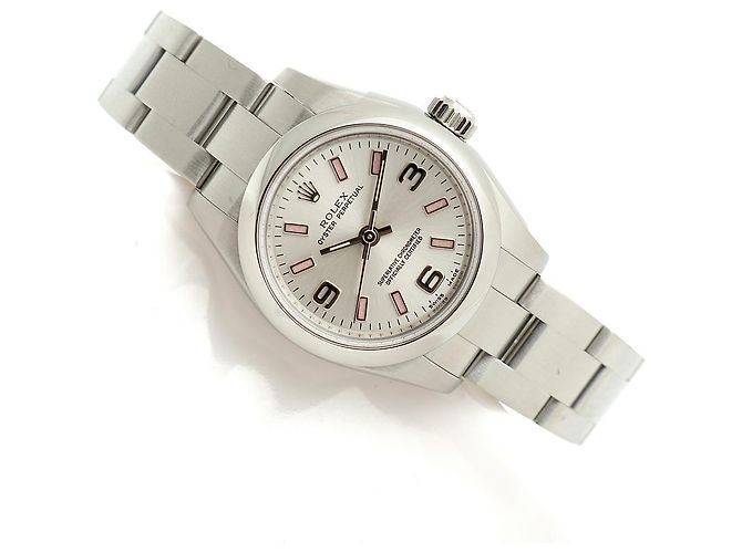 Rolex Oyster Perpetual Pink Index Damenuhr aus Stahl - Ansicht 22