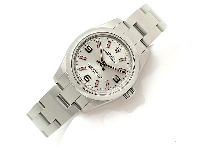 Rolex Oyster Perpetual Pink Index Damenuhr aus Stahl - Ansicht 23