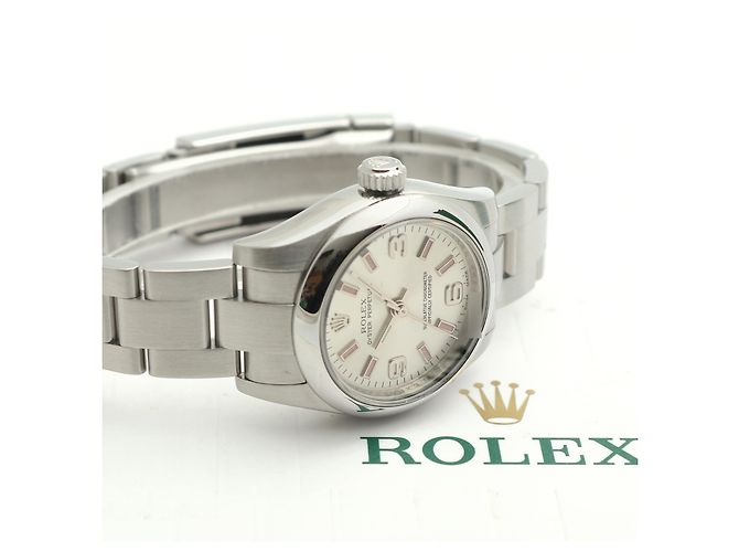 Rolex Oyster Perpetual Pink Index Damenuhr aus Stahl - Ansicht 24