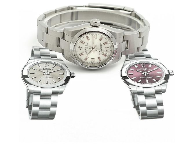 Rolex Oyster Perpetual Pink Index Damenuhr aus Stahl - Ansicht 25