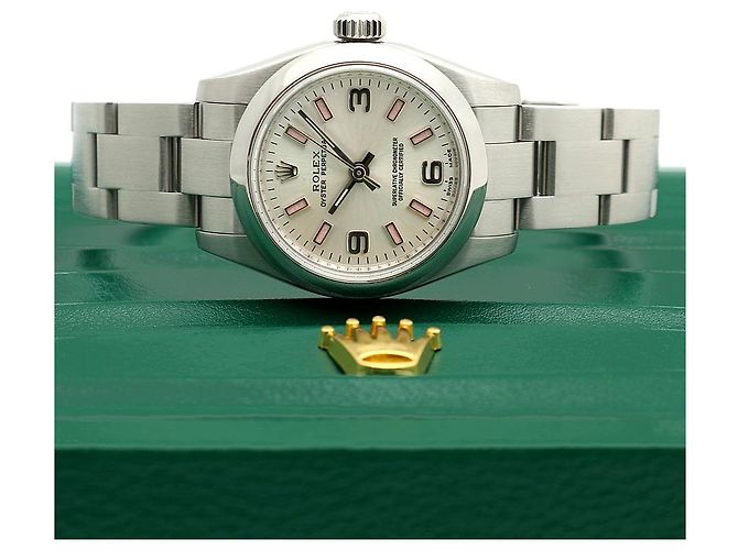 Rolex Oyster Perpetual Pink Index Damenuhr aus Stahl - Ansicht 26