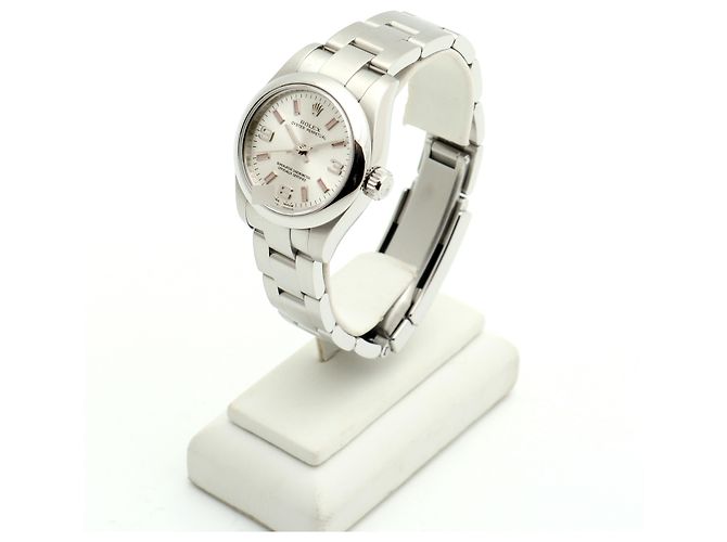 Rolex Oyster Perpetual Pink Index Damenuhr aus Stahl - Ansicht 4