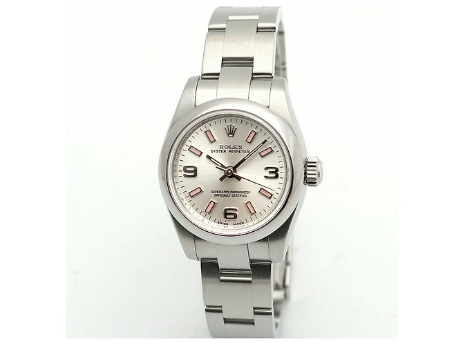 Rolex Oyster Perpetual Pink Index Damenuhr aus Stahl - Ansicht 8