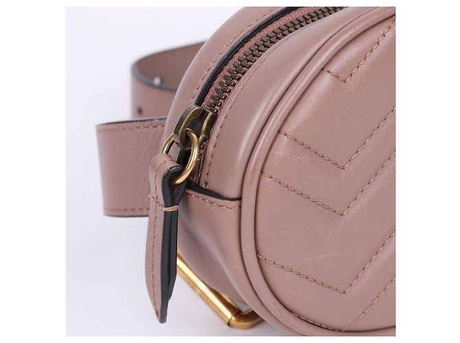 Gucci Marmont Matelassé Gürteltasche in Deep Beige mit Goldton Braun - Ansicht 6