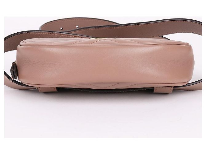 Gucci Marmont Matelassé Gürteltasche in Deep Beige mit Goldton Braun - Ansicht 8